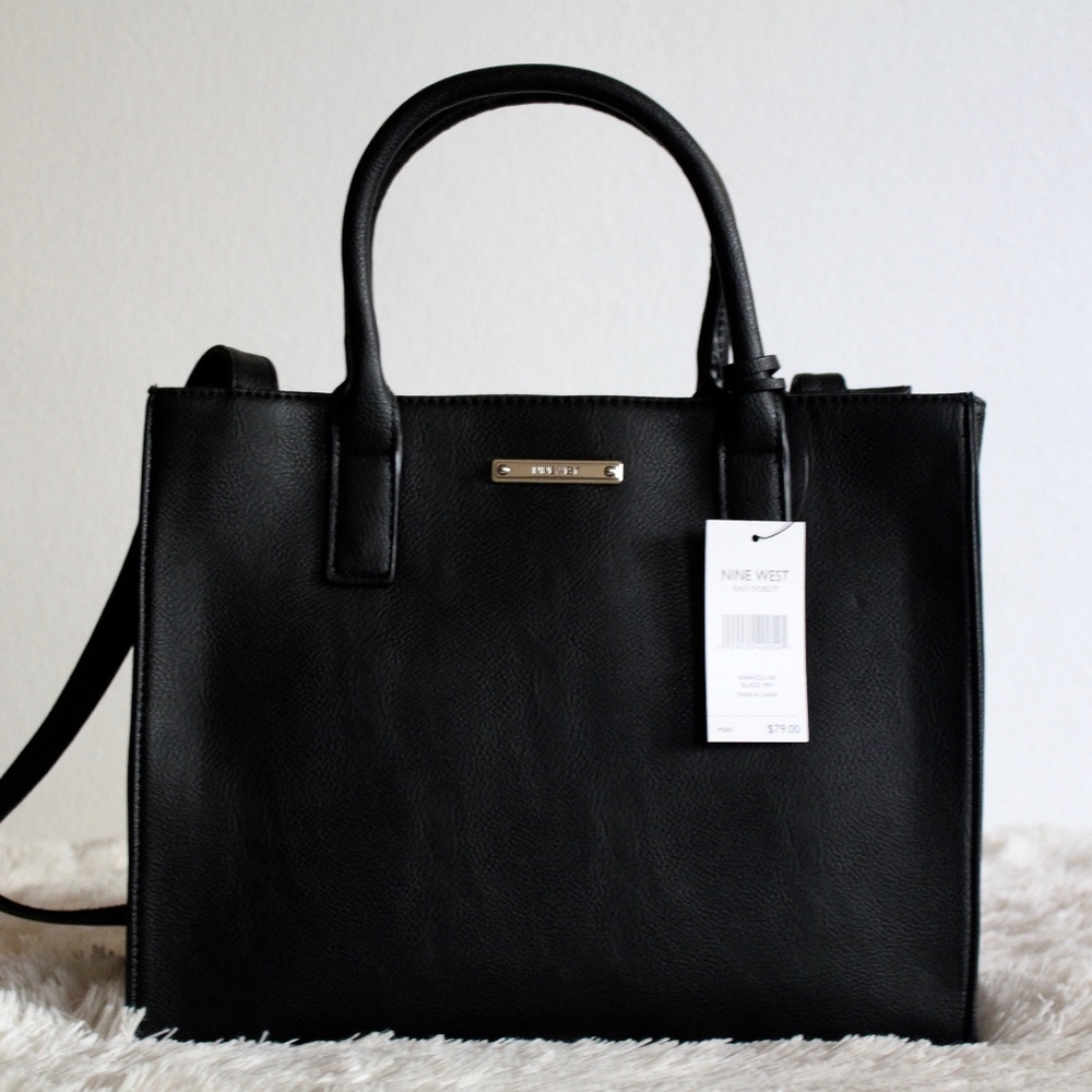 ❗️FINAL PRICE❗️NWT NINE WEST BLACK SATCHEL - Picture 1 of 8